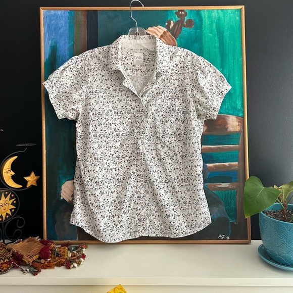 Twik by Simons White Floral Blouse M - Picture 4 of 16